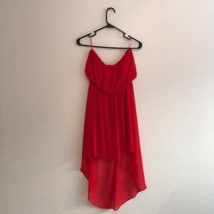 Red high-low dress